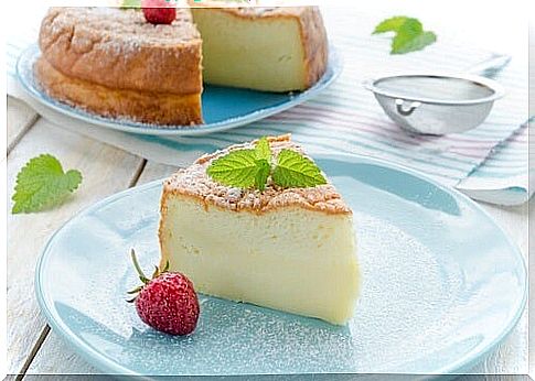 milk cake on plate