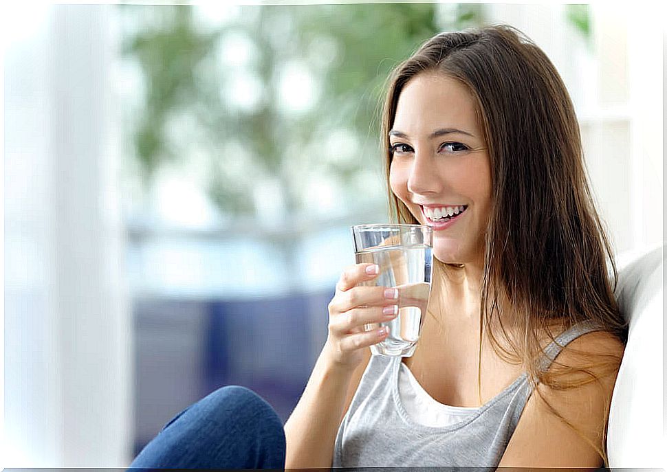 Woman drinking water