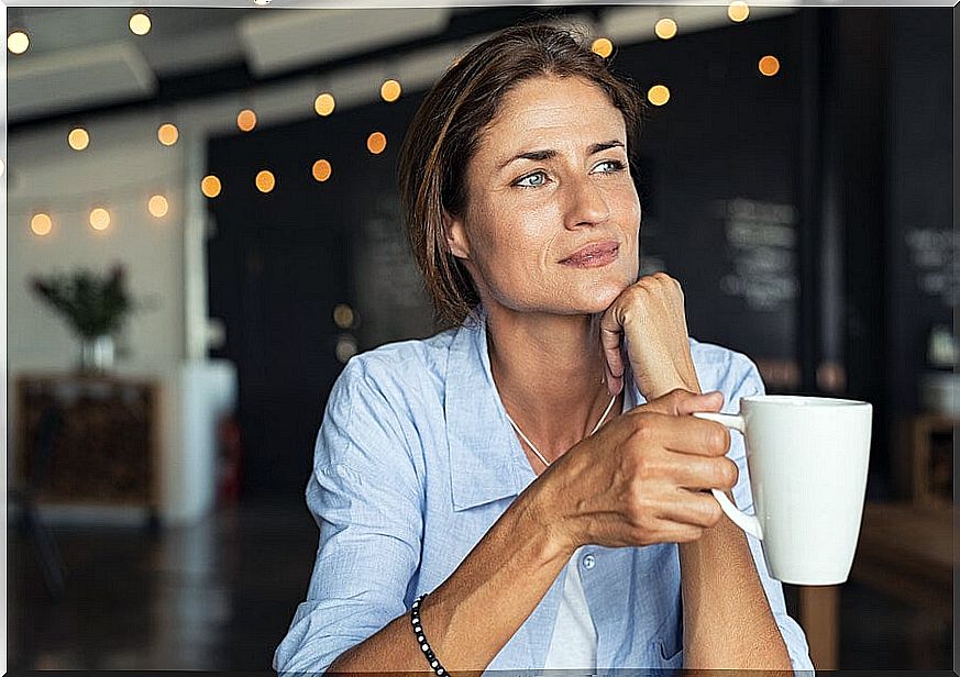 Woman having a coffee