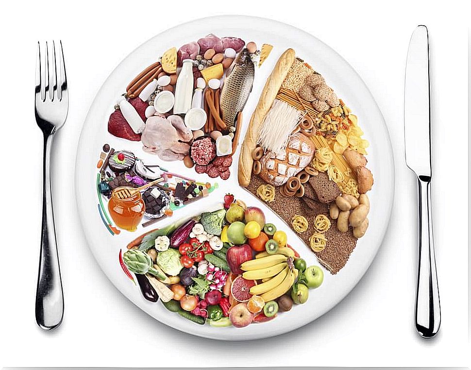 Proportion of food on a plate