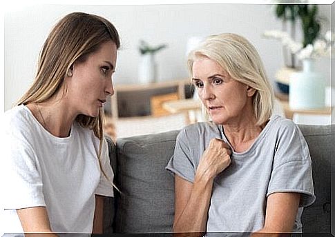 Woman talking to another about sensitive topics