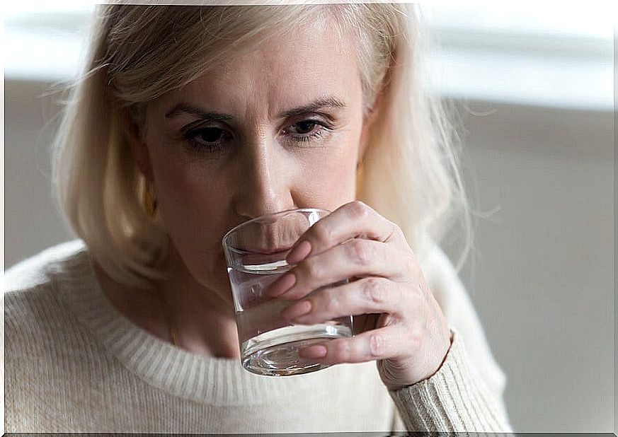 Woman drinking water