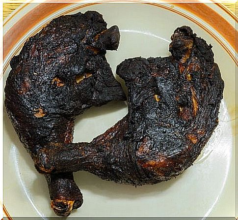 Burnt chicken thighs