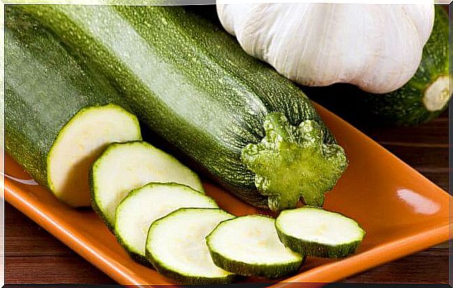 Zucchini cut into slices