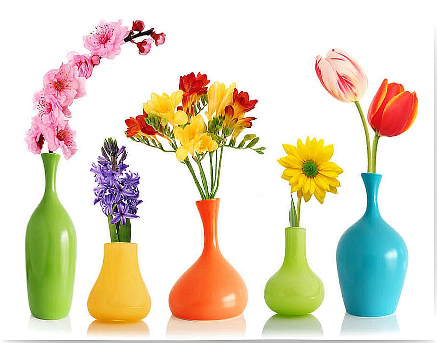 Colored vases